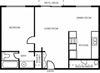 One bedroom one bathroom floorplan